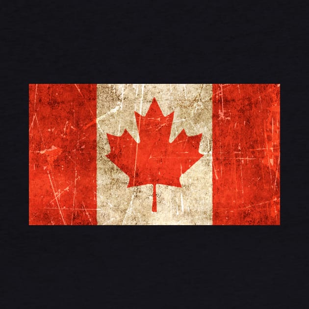 Vintage Aged and Scratched Canadian Flag by jeffbartels